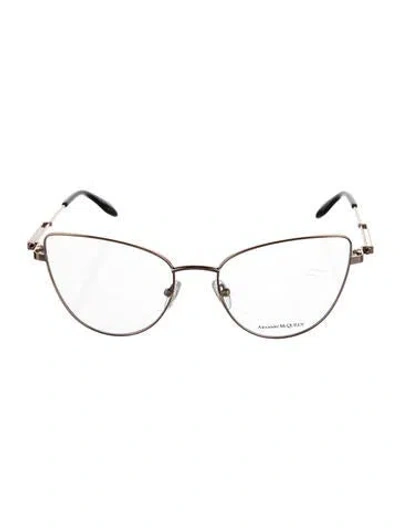 Pre-owned Alexander Mcqueen Shield Eyeglasses In Gold