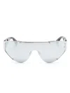 Alexander Mcqueen Shield-frame Mirrored Sunglasses In 银色