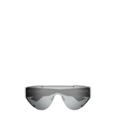 Alexander Mcqueen Shield-frame Mirrored Sunglasses In Gray