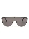 Alexander Mcqueen Skull-stud Shield-frame Sunglasses In Black