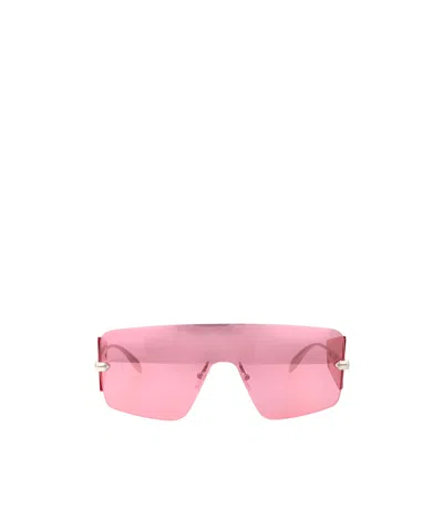 Alexander Mcqueen Shield-frame Sunglasses In Pink