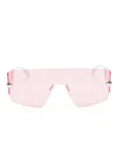 Alexander Mcqueen Sonnenbrille Mit Shield-gestell In Rosa
