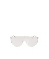 Alexander Mcqueen Skull Appliqué Shield Sunglasses In White