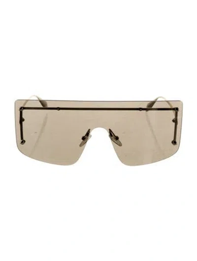 Pre-owned Alexander Mcqueen Shield Tinted Sunglasses In Gold