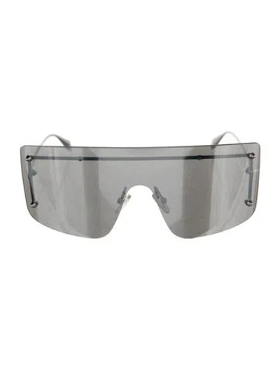 Pre-owned Alexander Mcqueen Shield Tinted Sunglasses In Silver