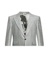 Alexander Mcqueen Single-breasted Blazer In Grey