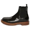 Alexander Mcqueen Shiny Leather Chelsea Boots 'black Brown'