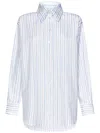 Alexander Mcqueen Stripe Skull Embroidered Button Down Shirt