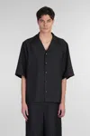 Alexander Mcqueen Camp Collar Hawaiian Black Viscose Shirt In Black