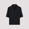 Alexander Mcqueen Camp Collar Hawaiian Black Viscose Shirt
