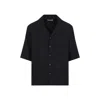 Alexander Mcqueen Camp Collar Hawaiian Black Viscose Shirt In Black
