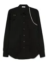 Alexander Mcqueen Mcqueen Raw Edge Harness Cotton Popling Button-up Shirt In Black