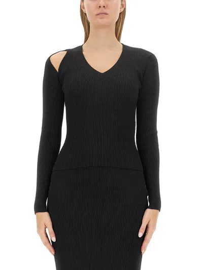Alexander Mcqueen Shirt Cut Out In Black