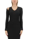 Alexander Mcqueen Alexander Mc Queen Slashed Ribbed Knit Jumper In Black