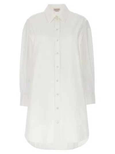 Alexander Mcqueen Chemisier Dress In White