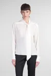 Alexander Mcqueen Shirt In Beige Silk In Gray