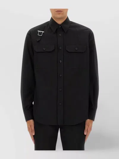 Alexander Mcqueen Shirt Jacket Harness Detail In Black