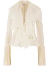 Alexander Mcqueen Ruffled Pleated Blouse In White