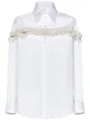 Alexander Mcqueen Slashed Creponne Detail Oversized Shirt In White
