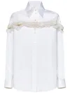 Alexander Mcqueen Slashed Creponne Detail Oversized Shirt In White