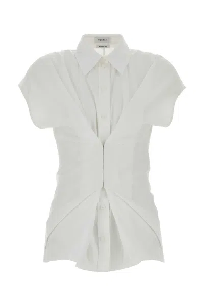 Alexander Mcqueen Mcqueen Cotton Gathered Shirt In White