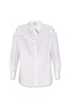 Alexander Mcqueen Cutout Cotton Poplin Shirt In White