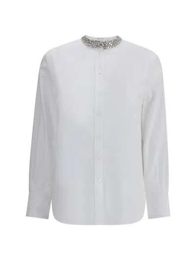 Alexander Mcqueen Shirt With Embellished Collar In Multi