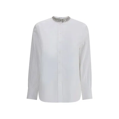 Alexander Mcqueen Shirt With Embellished Women's Collar In White