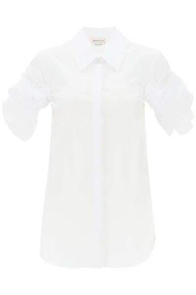 ALEXANDER MCQUEEN SHIRT WITH KNOTTED SHORT SLEEVES