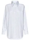 Alexander Mcqueen Stripe Skull Embroidered Button Down Shirt