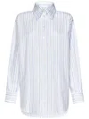 Alexander Mcqueen Stripe Skull Embroidered Button Down Shirt