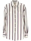 Alexander Mcqueen Alexander Mc Queen Ivory Navy Burgundy Striped Shirt