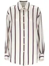Alexander Mcqueen Alexander Mc Queen Ivory Navy Burgundy Striped Shirt