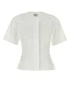 Alexander Mcqueen Poplin Shirt With Short Sleeves And Seam Detailing In Yellow