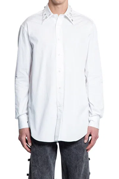 Alexander Mcqueen Embellished Collar Long Sleeves Shirt In White
