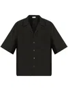 Alexander Mcqueen Camp Collar Hawaiian Black Viscose Shirt In Black