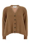 Alexander Mcqueen Biscuit Cashmere Blend Oversize Cardigan In Brown