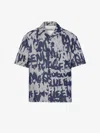 Alexander Mcqueen Graffiti Hawaiian Denim Shirt In Indigo