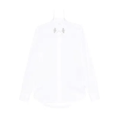 Alexander Mcqueen Embellished-collar Shirt In White