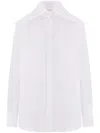 Alexander Mcqueen Cotton Shirt With Wide Collar In Optical White