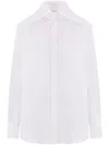 Alexander Mcqueen Cotton Shirt With Wide Collar In Optical White