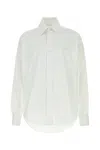 Alexander Mcqueen Poplin Shirt With Button Cuffs And Collar In Opticalwhite