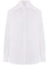 Alexander Mcqueen Long Sleeved Buttoned Poplin Shirt In White