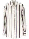 Alexander Mcqueen Alexander Mc Queen Ivory Navy Burgundy Striped Shirt In White