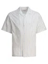Alexander Mcqueen Short-sleeve Striped Shirt With Camp Collar In White