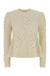 Alexander Mcqueen Wool And Cashmere Cable Sweater Clothing In Neutral