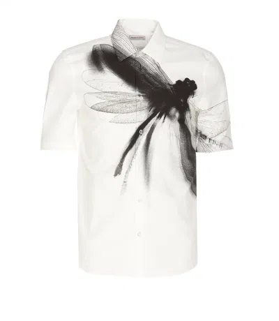 Alexander Mcqueen Hemd Mit Libellen-print In White/black
