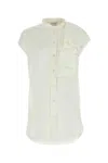 Alexander Mcqueen Elegant Satin Blouse For Women In White