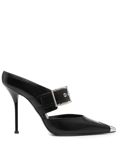 Alexander Mcqueen Women's Shoe Leathe.s.leathe Boxcar/si In Black,silver