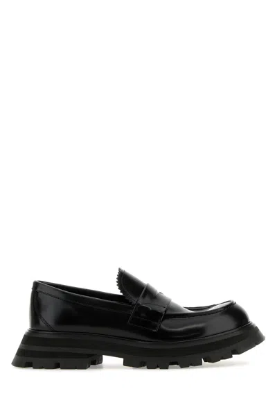 ALEXANDER MCQUEEN ALEXANDER MCQUEEN BLACK LEATHER LOAFERS